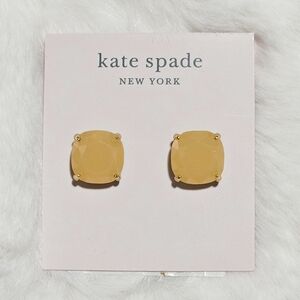 Kate Spade Peach Sherbet Gold Tone Square Stud Earrings Gifts Valentine's Day